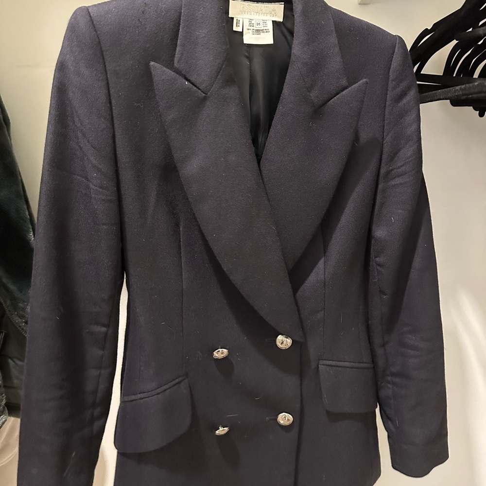 Women's Double-Breasted Navy Blazer